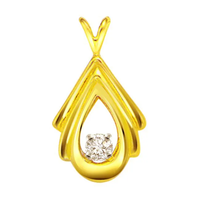 Pear Goddess 0.10cts Real Diamond Solitaire Pendant (P427)