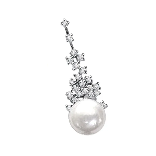 0.30cts Real Diamond & Pearl Pendant (P432)