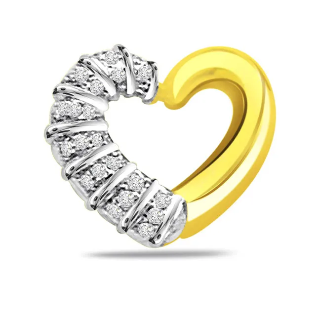 Secrets of Heart 0.25cts Real Diamond Two-Tone Pendant (P462)