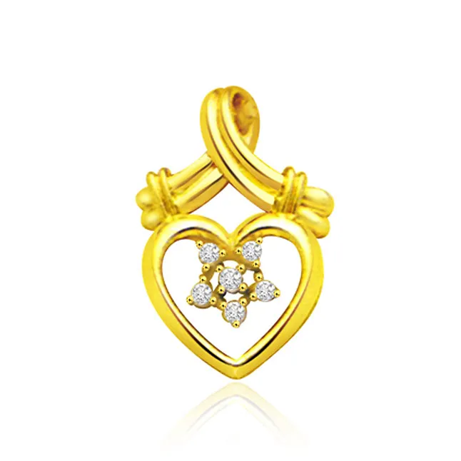 Classy Heart-throbe 0.12cts Real Diamond Pendant (P463)