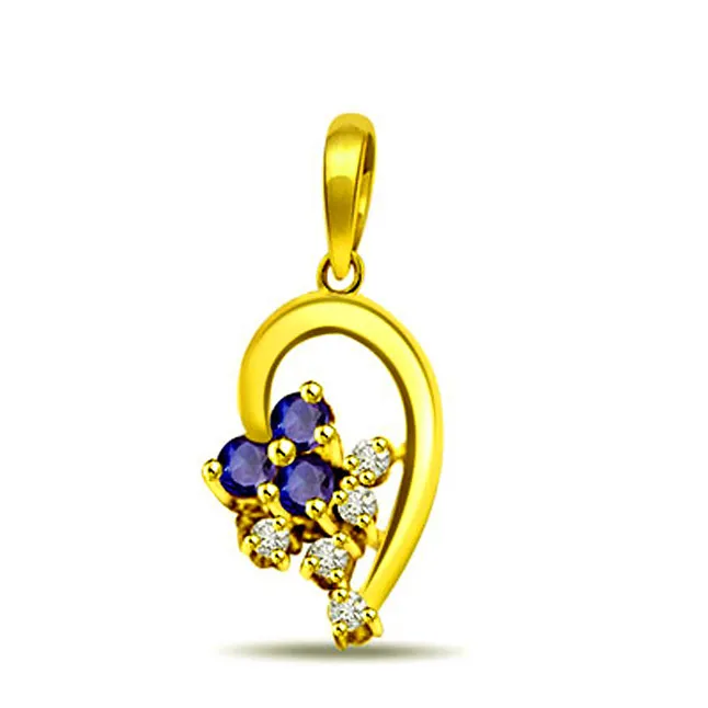 Sparkling Surprise - Real Diamond & Sapphire Pendant (P482)