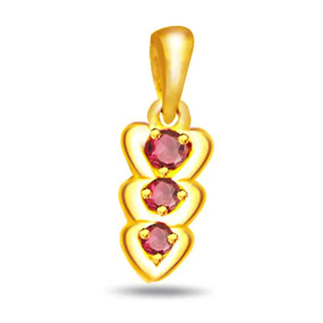 Bride's Ruby Blush - 0.09cts Real Ruby Heart Pendant (P504)