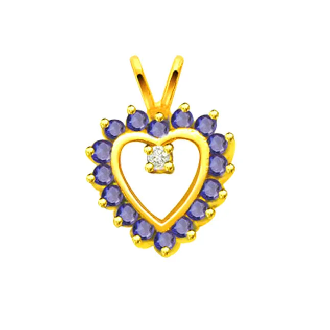 Heart of Real Blue Sapphire Pendant (P518)