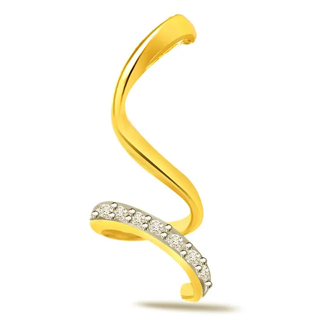 0.21cts Real Diamond Fancy Yellow Gold Pendant (P524)