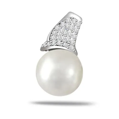0.20ct Diamond & Real Pearl Pendants -Designer Pendants