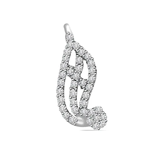 0.70cts Trendy Real Diamond 14kt White Gold Pendant (P561)