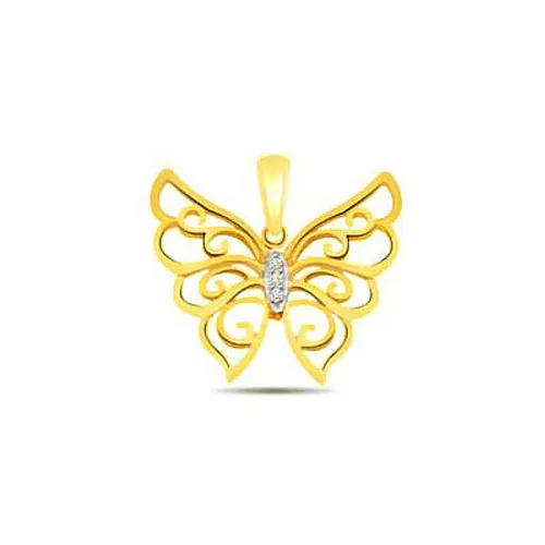 Butterfly of Love - 0.05cts Real Diamond Butterfly Pendant (P580)
