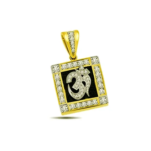 0.25cts Real Diamond Om Pendant (P584)