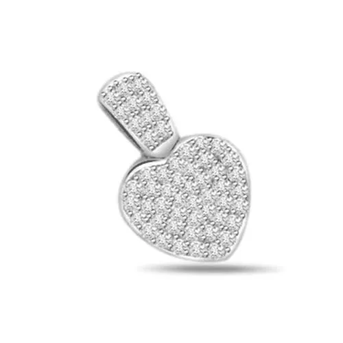 0.30cts Real Diamond Heart Shaped White Gold Pendant (P593)