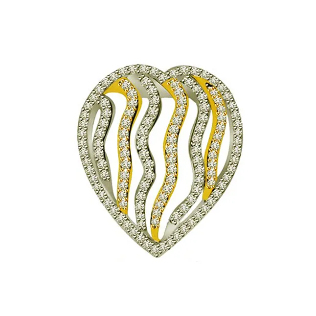 1.00cts Two Tone Real Diamond Pendant (P599)