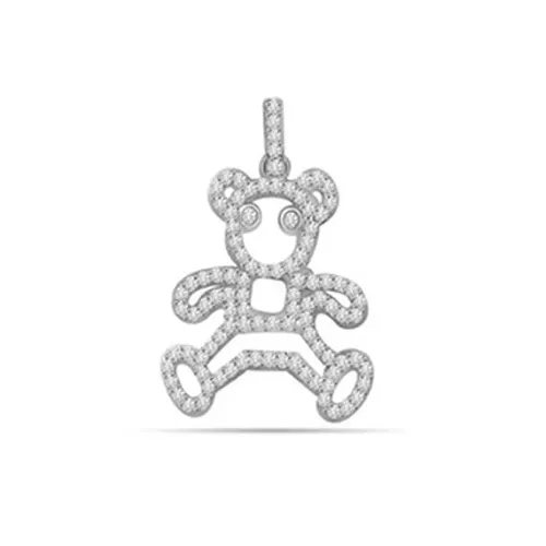 Teddy Bear of Love - 0.72cts White Gold Real Diamond Teddy Pendant (P603)