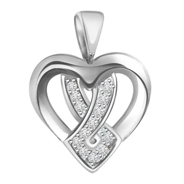 0.07cts Real Diamond Heart Shaped Pendant (P625)