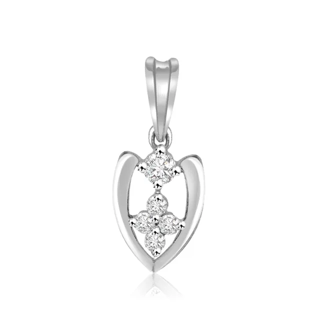 0.17cts Real Diamond 14kt White Gold Pendant (P662)