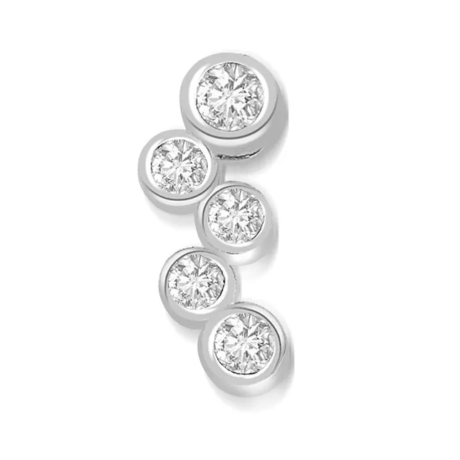 0.15cts Designer Real Diamond 14kt White Gold Pendant (P667)