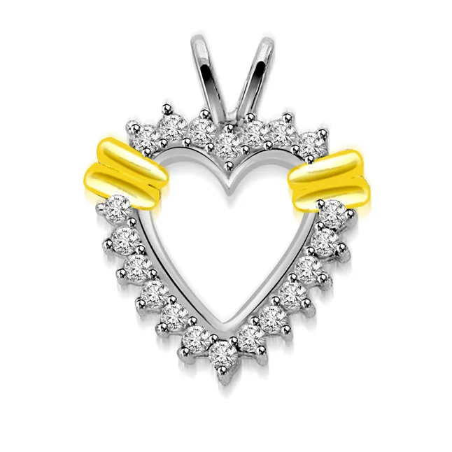 0.20cts Designer Heart Real Diamond Pendant (P669)