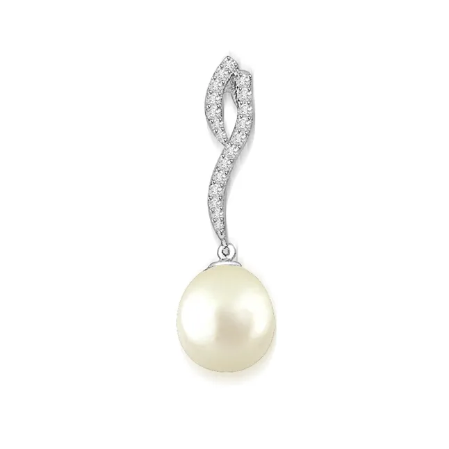0.10cts Fancy Real Diamond & Pearl Pendant (P672)