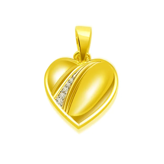 0.03cts Real Diamond Heart Shaped Pendant (P674)