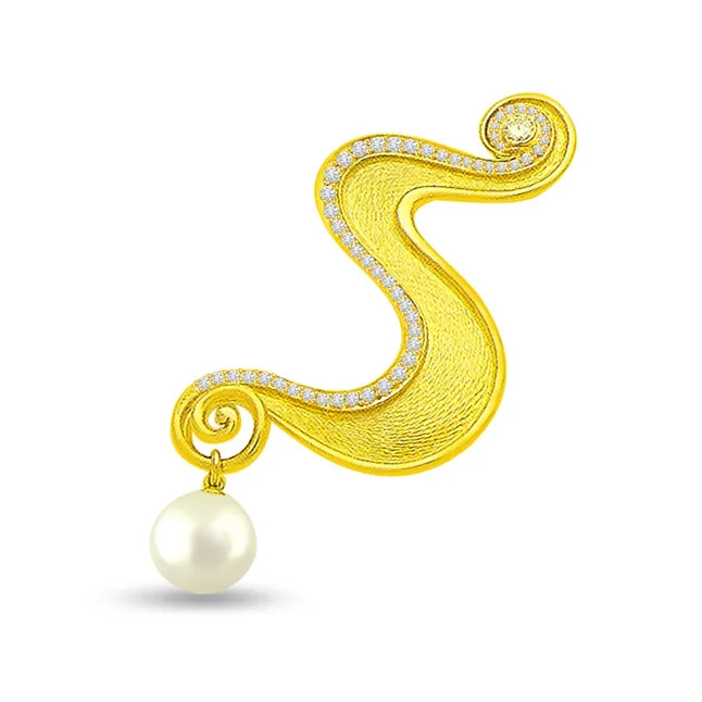 Pretty Real Pearl & Diamond Designer Pendant (P683)