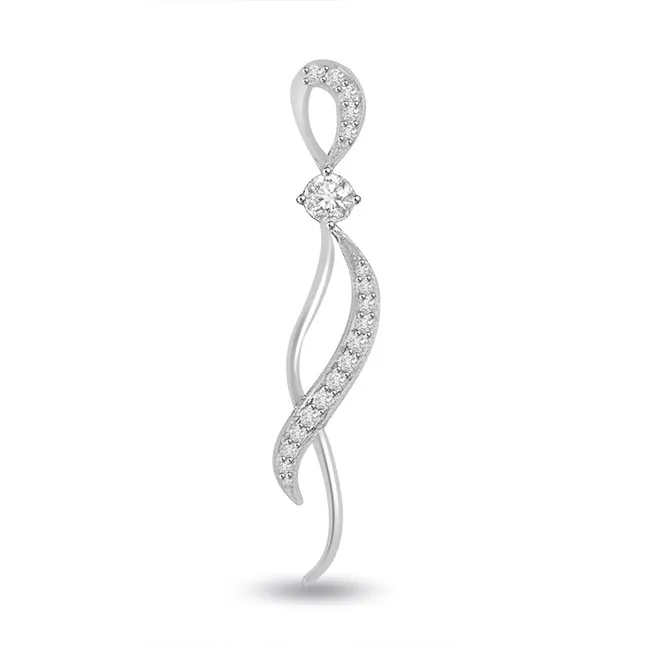 Dancing Queen - 0.13cts Trendy White Gold Real Diamond Pendant (P684)