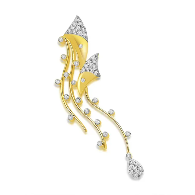 0.25cts Fancy Real Diamond Pendant In 18kt Yellow Gold (P704)