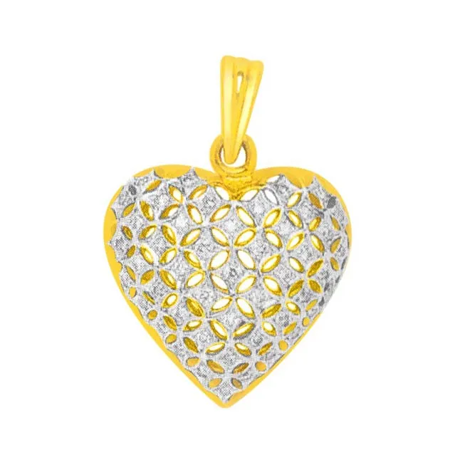 0.47cts Heart Shape Real Diamond 18kt Yellow Pendant (P708)