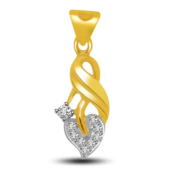 Tear Of Your Heart Real Diamond & Gold Pendant (P721)