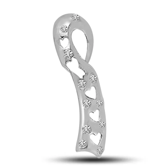 Ladder Of Desire : Diamond & 14kt White Gold Pendants For Your Love -Designer Pendants