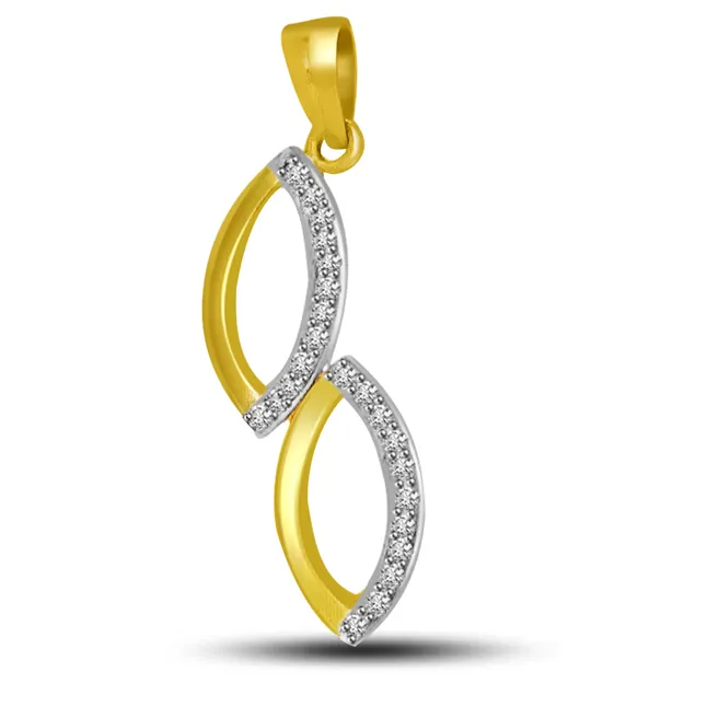 Togetherness Of Love & Purity : Real Diamond & Gold Pendant (P730)