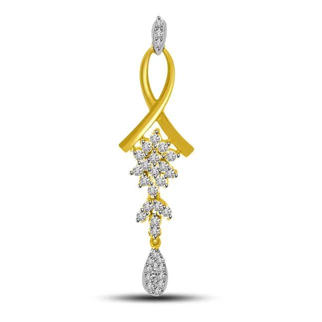 Drop Of Pure Love : Real Diamond & Gold Pendant (P732)