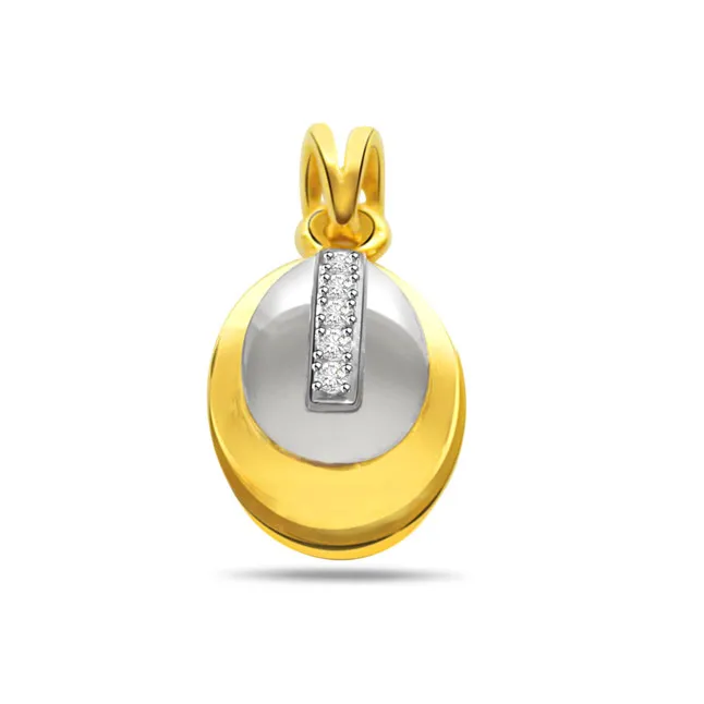 Deep Desire - Real Diamond Two Tone Pendant (P74)