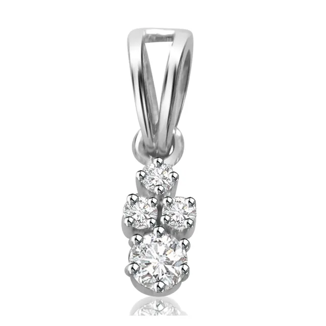 Everlasting Diamond Pendants -White Rhodium Pendants
