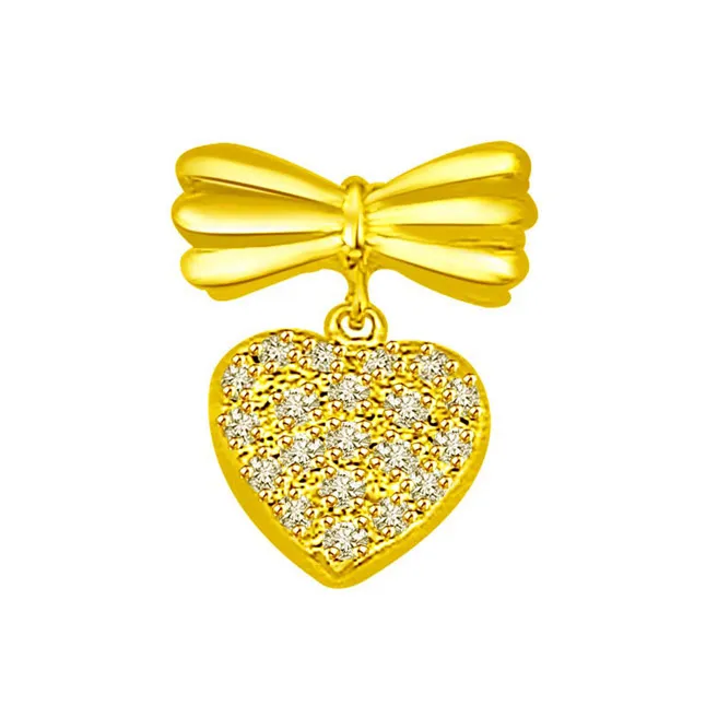 A Real Feeling - 0.25cts Heart Shape Real Diamond Pendant (P788)