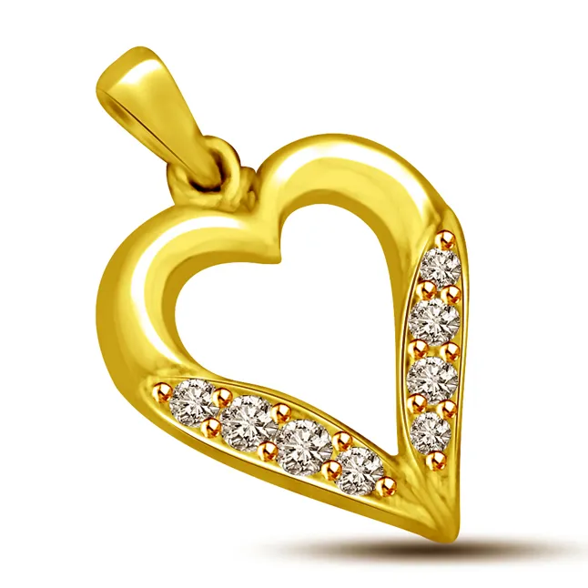 Love Never Dies -0.04 cts Heart Shape Diamond Pendants