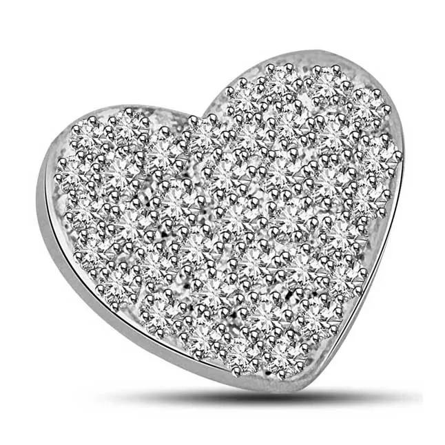 My Heart is Full of Your Real Diamonds White Gold Pendant (P817)