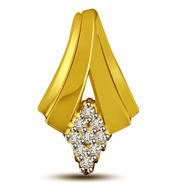 0.18ct clean White Diamond & Gold Pendants -Designer Pendants