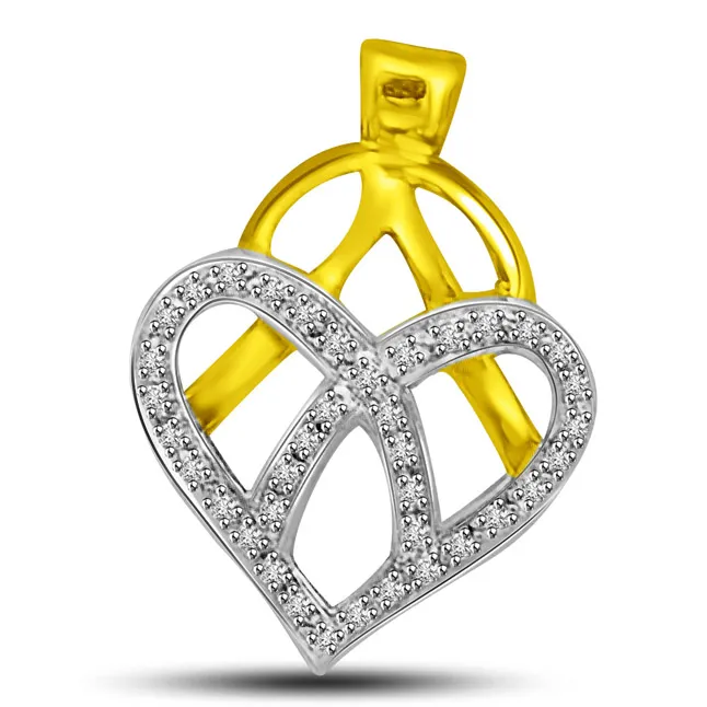 Heart's Delight Pendant of Real Diamond & Gold (P861)