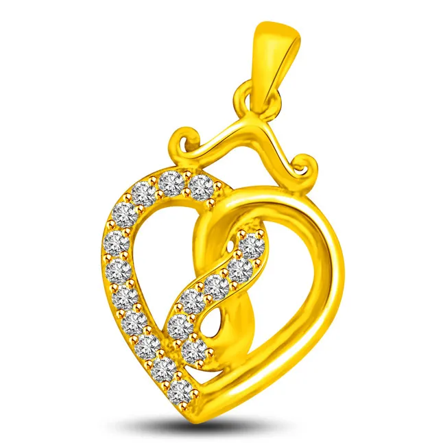 Beloved n Beautiful 0.15 cts Heart Shape Diamond Pendants