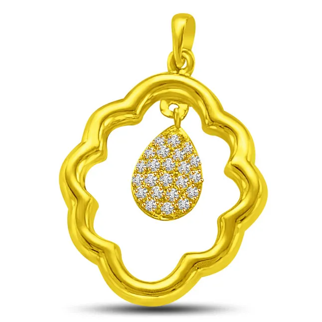 Center of Attraction You Have Always been.. Real Diamond & Gold Pendant (P896)