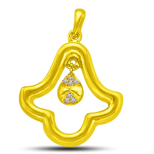 You Ring Bells of Love in my Heart Real Diamond & Gold Pendant (P901)