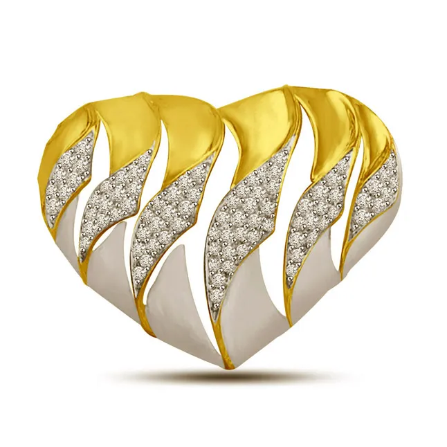 My Heart is Beating Real Diamond & Gold Beautiful Pendant (P910)