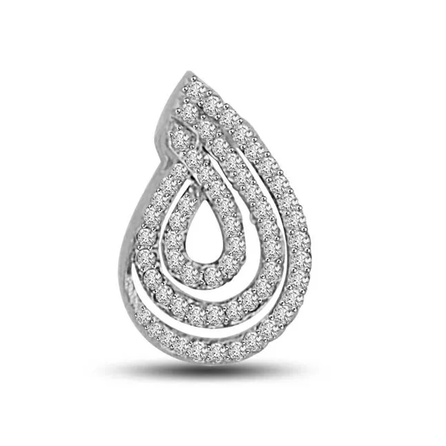 White Rhodium Real Diamond Pendant (P931)