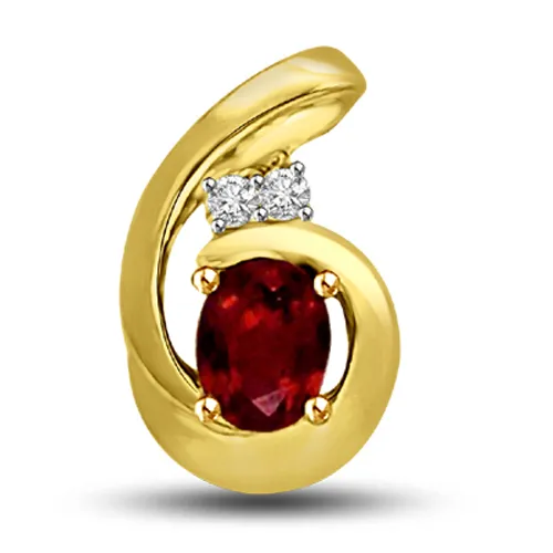 Real Diamond & Ruby Pendant (P951)