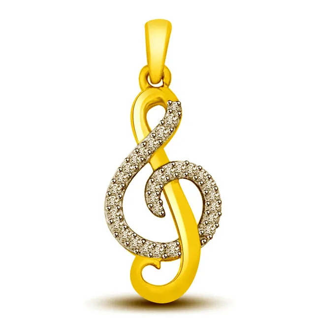 Real Diamond Two Tone Pendant (P986)