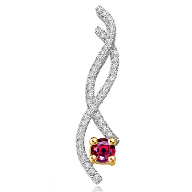 My Heart is Beating : Real Ruby & Diamond Gold Pendant (P990)