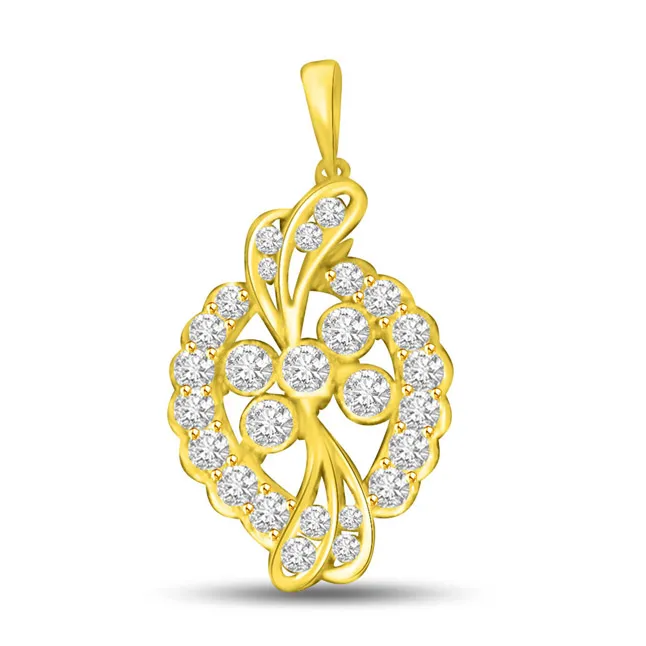 0.27cts Gold & Real Diamond Pendant for My Lady Love (P998)