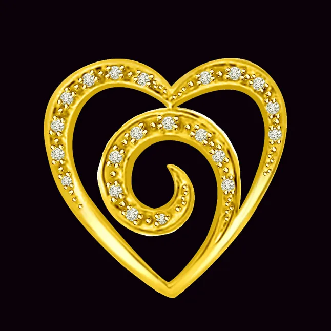 You are in My Heart Real Diamond Pendant in 18kt Yellow Gold (P1027)