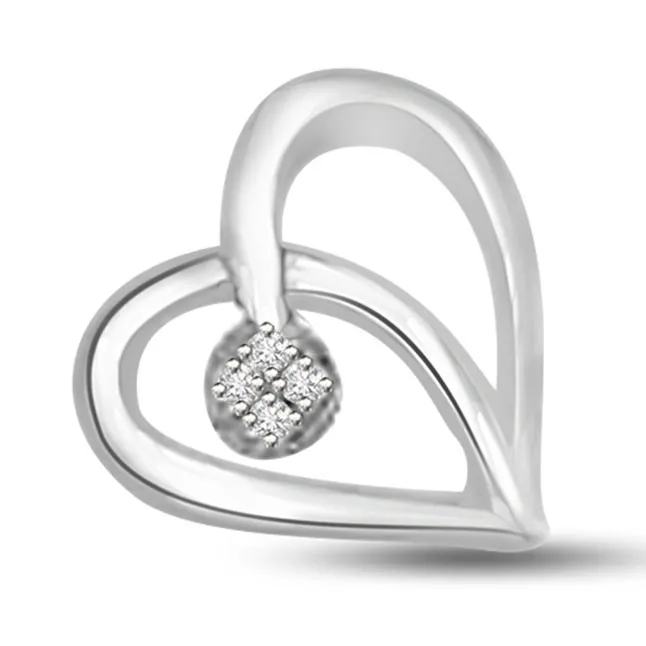 Stylish Elegance Diamond Heart Pendants in 14kt