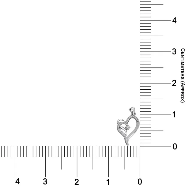 You're My Princess White Gold Real Diamond Heart Pendant (P1067)