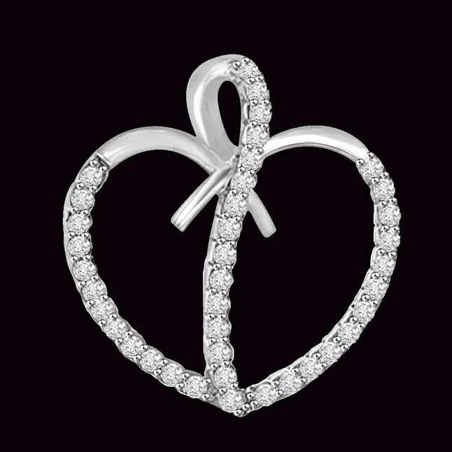 You're Captivating White Gold 14kt Real Diamond Heart Pendant (P1069)