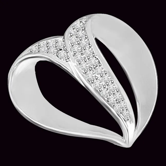 We're Soulmates White Gold 14k Diamond Heart Pendants